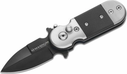 Magnum Black Lightning automatisk lommekniv 5 cm, helt sort, G10