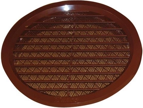 Plastventilationsrist med net 150 mm – Brun