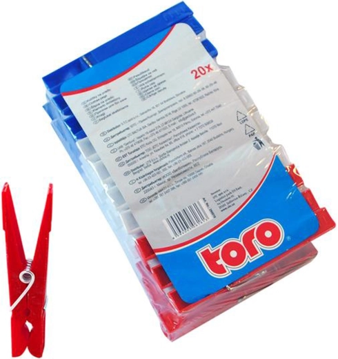 Plasttøjklemmer 20 stk – farvet sæt