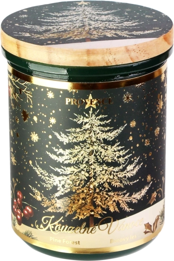 Julelys i glas med glaslåg, grøn 240 g