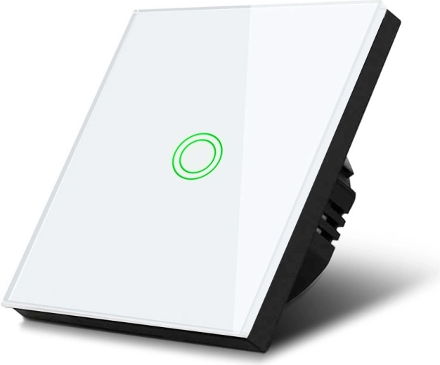 Berøringslyskontakt MACLEAN MCE710W, hvid glasfront