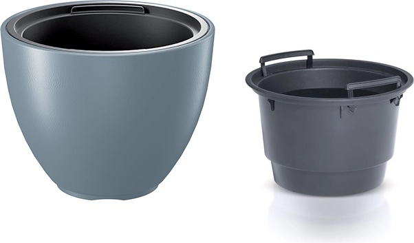 Plastik urtepotte med udtagelig indsats 39,5 cm lysegrå