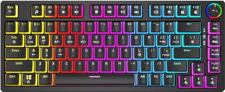 trådløst mekanisk tastatur Phenix med Gateron Red Pro-switche og Pudding-taster