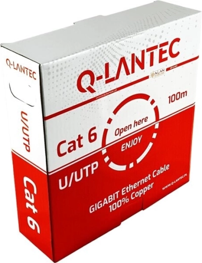 Datakabel Q-LANTEC U/UTP kategori 6 PVC Eca 100 m