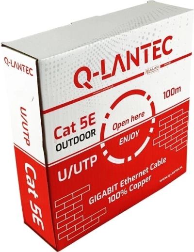 Udendørs datakabel Q-LANTEC U/UTP kategori 5e PE 100 m