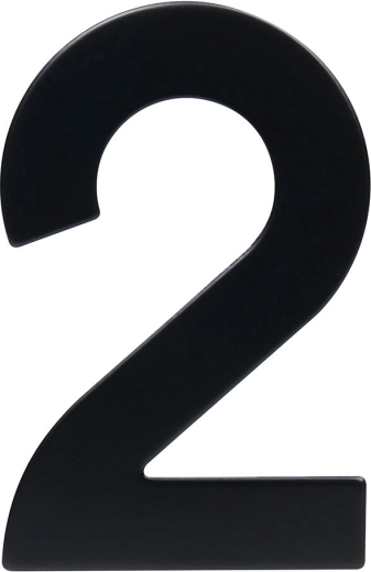 Husnummer 2, 95 mm, rustfrit stål, sort mat