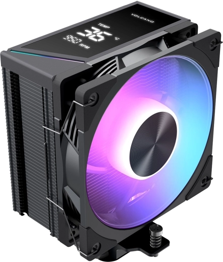 Luftkøler til CPU Modecom Volcano 0C T102 med LCD og ARGB 120 mm, sort