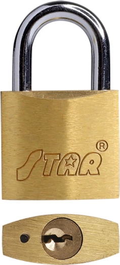 Hængelås STAR 40 mm messing, 3 nøgler