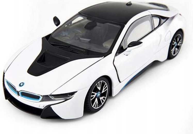 Bilmodel BMW i8 1:24 i metal, hvid