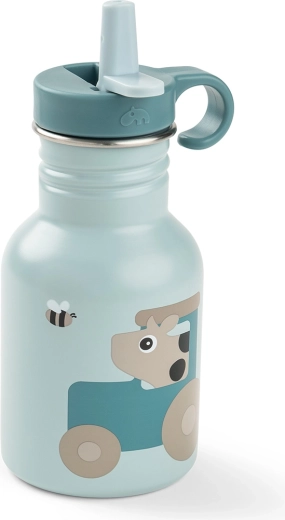 Done by Deer rustfri drikkeflaske til børn Tiny farm blå 350 ml