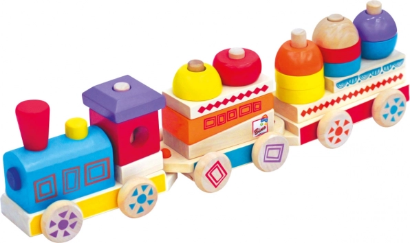 Bino Farverig træ-tog MAXI