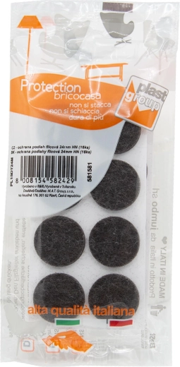 Selvklæbende filtpuder til møbler 24 mm, brune (16 stk.)