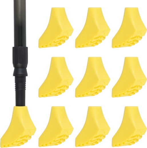 Gummidupper til nordic walking-stave 10 stk gule
