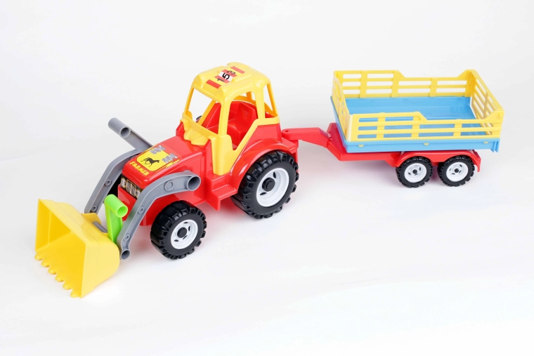 Traktor med læsser og trailer - model 084