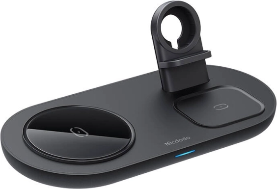 Trådløs oplader MCDODO 3-i-1 15 W til iPhone, Apple Watch og AirPods – sort