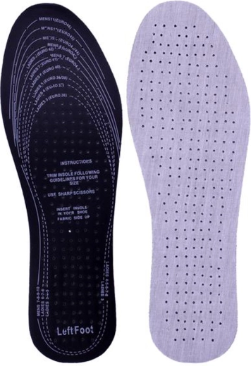 Indlægssåler af bomuldsstof og latex – 1 par