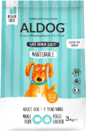 Aldog Maintenance foderpiller til aktive voksne hunde af mellemstore og store racer 3 kg