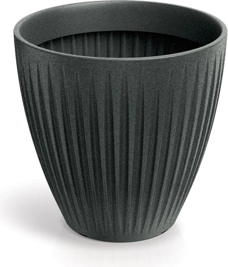 blomsterkrukke latia round midl 48 cm sort granit