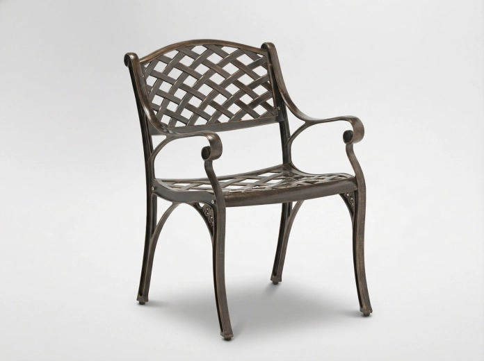 Aluminium havestol MONDRICH i antik bronzfarve 65 × 64 × 92 cm