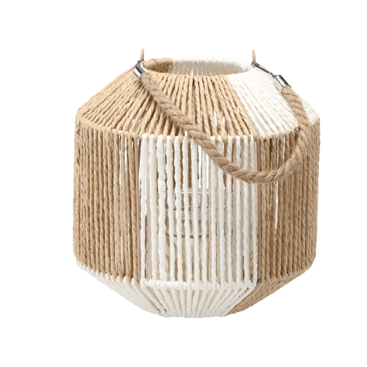 Dekorativ lanterne med glasindsats 25 cm – skakmønster