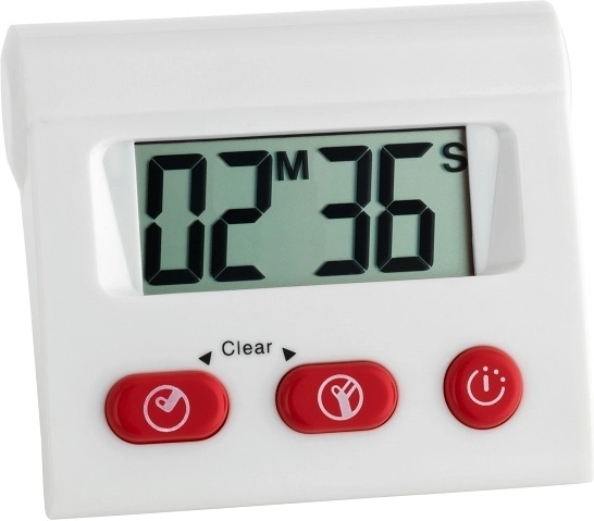 Digital timer og stopur med hukommelse TFA, hvid