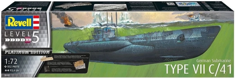 Plastikmodel af en tysk ubåd af typen VII C/41 i målestok 1:72