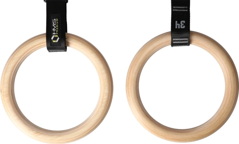 Trægymnastikringe HMS Premium TX08 med nummererede stropper