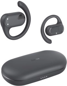 Hama trådløse in-ear høretelefoner, true wireless med induktiv oplader, grå