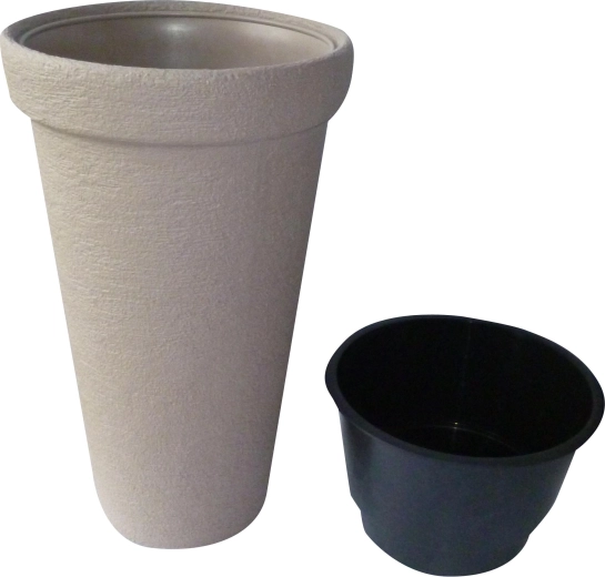 Blomsterkrukke Classic Tower 40 cm, brun plast