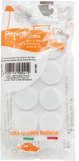 Selvklæbende filtpuder til møbler 24 mm, hvid (16 stk)