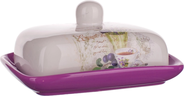 Keramisk smørboks Lavender 17,5 × 13 cm