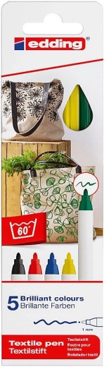Textilmarkere Edding 4600 – sæt med 5 basisfarver