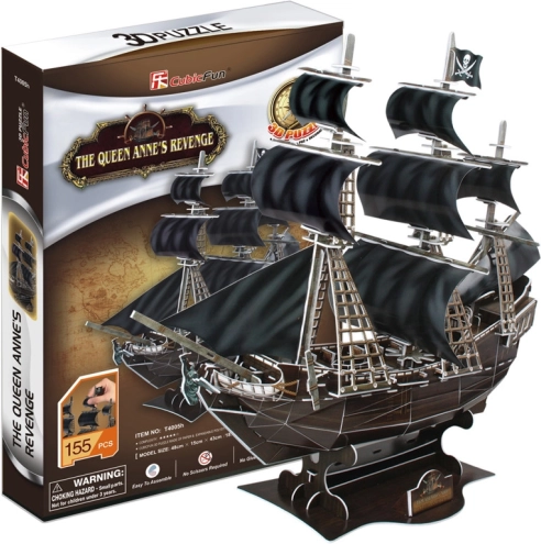 CubicFun 3D puslespil piratskib Queen Anne's Revenge – 180 brikker