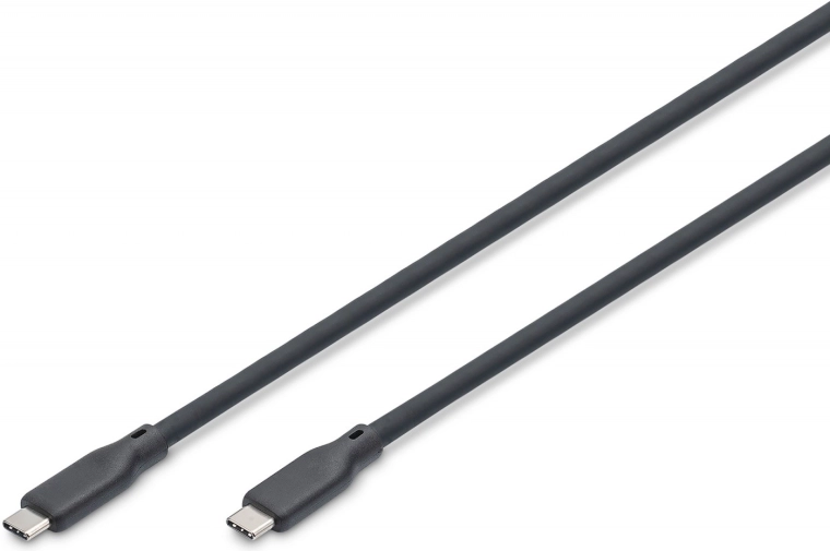 Silikonekabel USB‑C til USB‑C USB4 v2.0 80 Gb/s PD 3.1 240 W 0,5 m sort