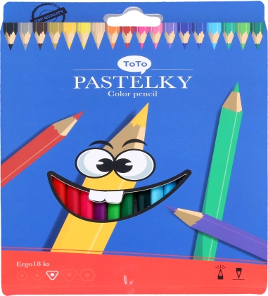 Trekantede farveblyanter ERGO, sæt med 18 farver