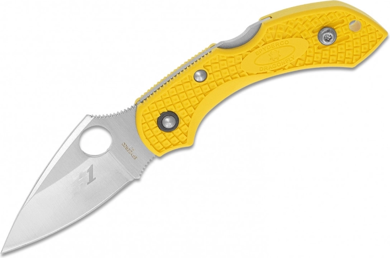 Lommekniv Spyderco Dragonfly 2 Salt Lightweight, glat klinge, 5,7 cm, gul FRN