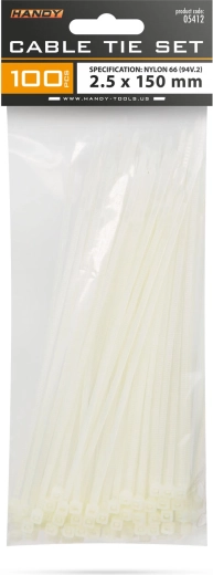 Kabelbindere 150 × 2,5 mm - 100 stk. – Transparent