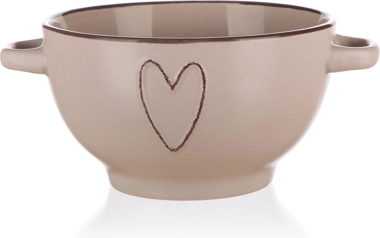 Keramisk skål HEART 14 cm beige