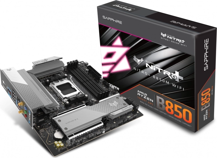 SAPPHIRE NITRO+ B850M WIFI – AM5 mATX bundkort med DDR5