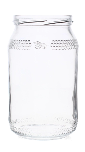 Glaskonserveringsglas 900 ml med honningkage-relief, fi 82