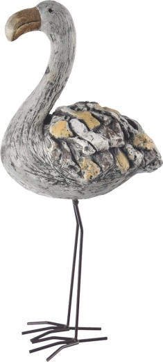 Keramisk flamingodekoration EBI med steneffekt 60 cm