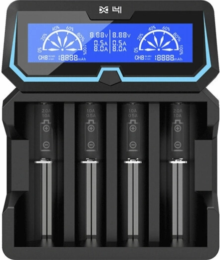 Intelligent universel hurtigoplader XTAR X4 med LCD og powerbank-funktion
