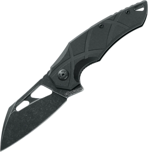 Fox Knives Edge Atrax foldekniv 8 cm stonewash sort G10