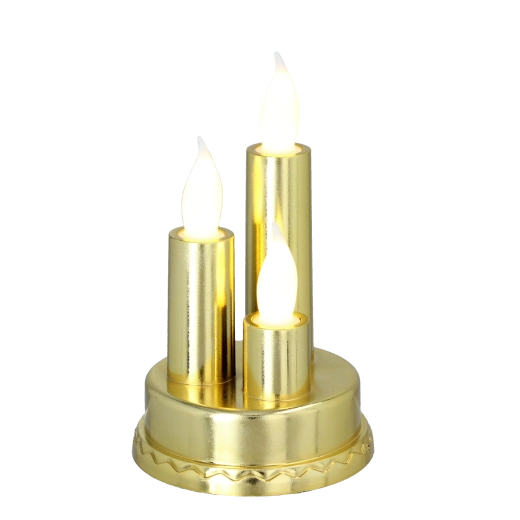 Tredobbelt LED-lys i guldfarve 8,5 × 14 cm