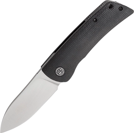 Petrified Fish Flavorist lommekniv Spear Point 8 cm, satin, sort Micarta