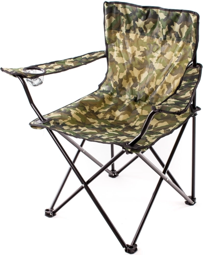 Sammenklappelig campingstol FISH Camouflage med kopholder