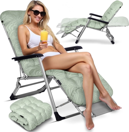 Sammenklappelig havestol med polstring Sofotel ChillWell, lysegrøn