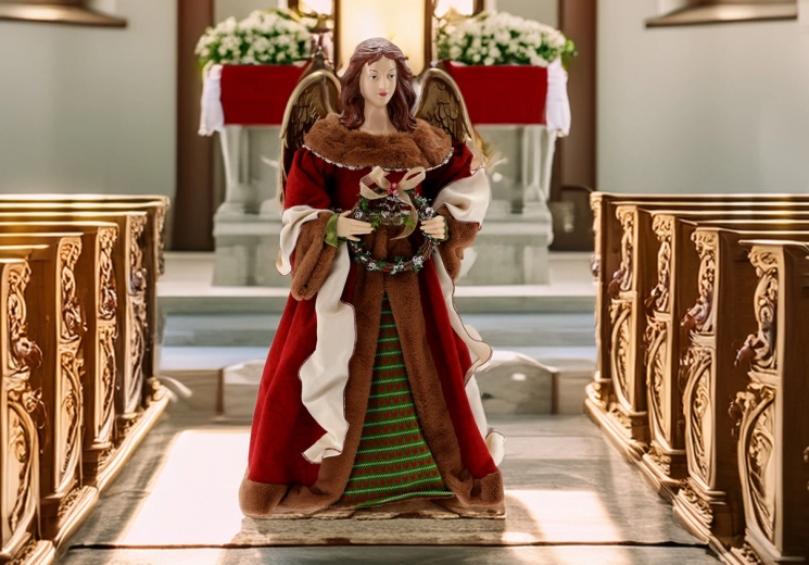 Juleengel figur 90 cm til krybbe og juletræ