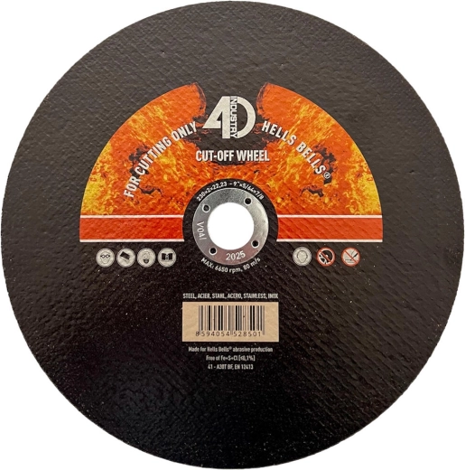 Skæreskive til stål og rustfrit stål 230 × 2,0 × 22,2 mm