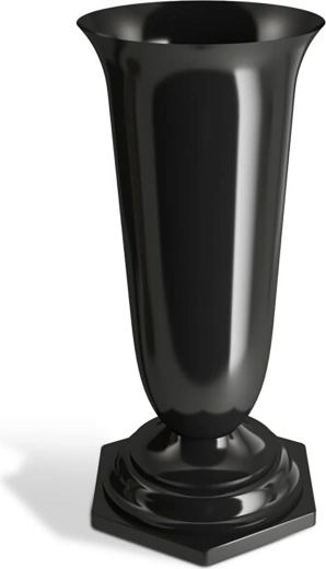 Gravvase Naty 23 cm, sort, plast med ballast